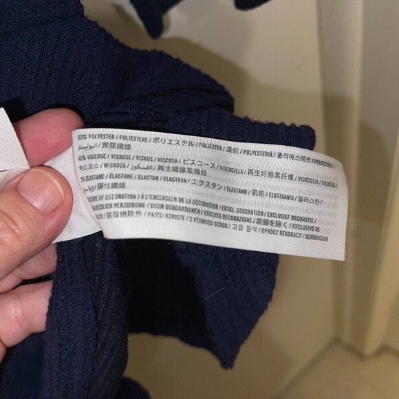 Abercrombie & Fitch Navy Blue textured tunic top. Oversized.Bell sleeves.Size XS - Picture 3 of 5